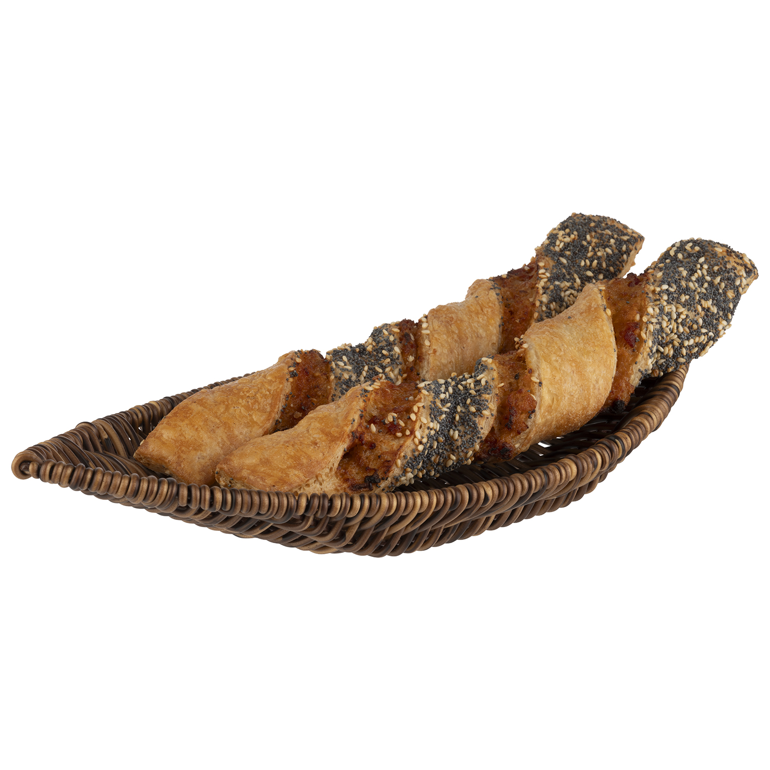 košík COVE, polypropylén, hnedá, 30 x 15 cm, v. 5 cm