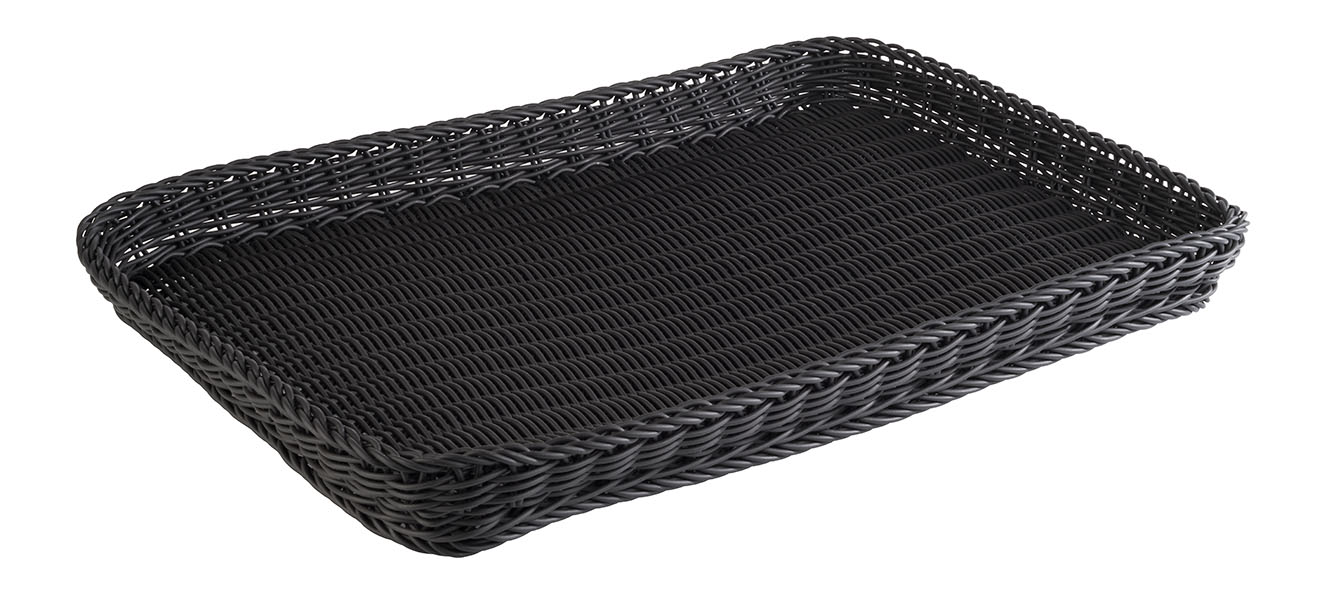 Basket -PROFI LINE- 60 x 40 cm, h: 5 cm polypropylene, black