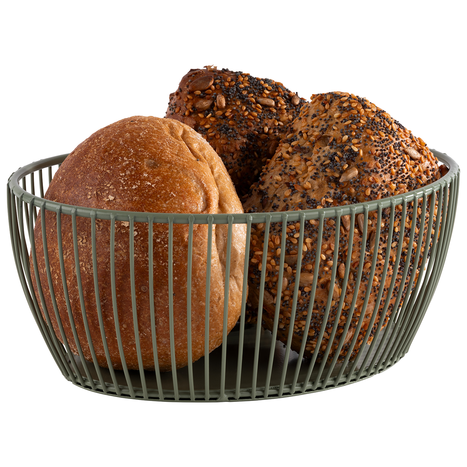 Basket -SVART- 20 x 15 cm, h: 8 cm metal colour: smoke green