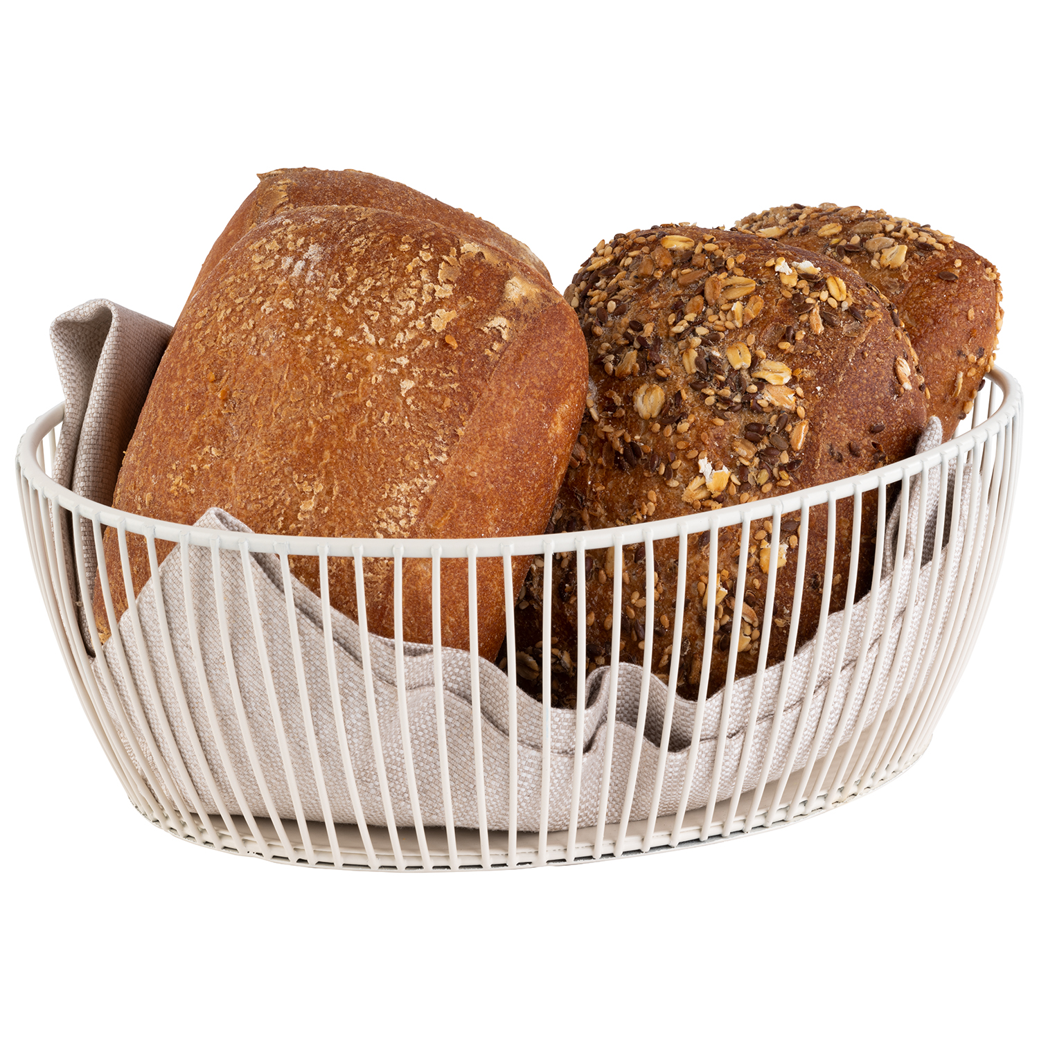 Basket -SVART- 24 x 19 cm, h: 8 cm metal colour: whisper white