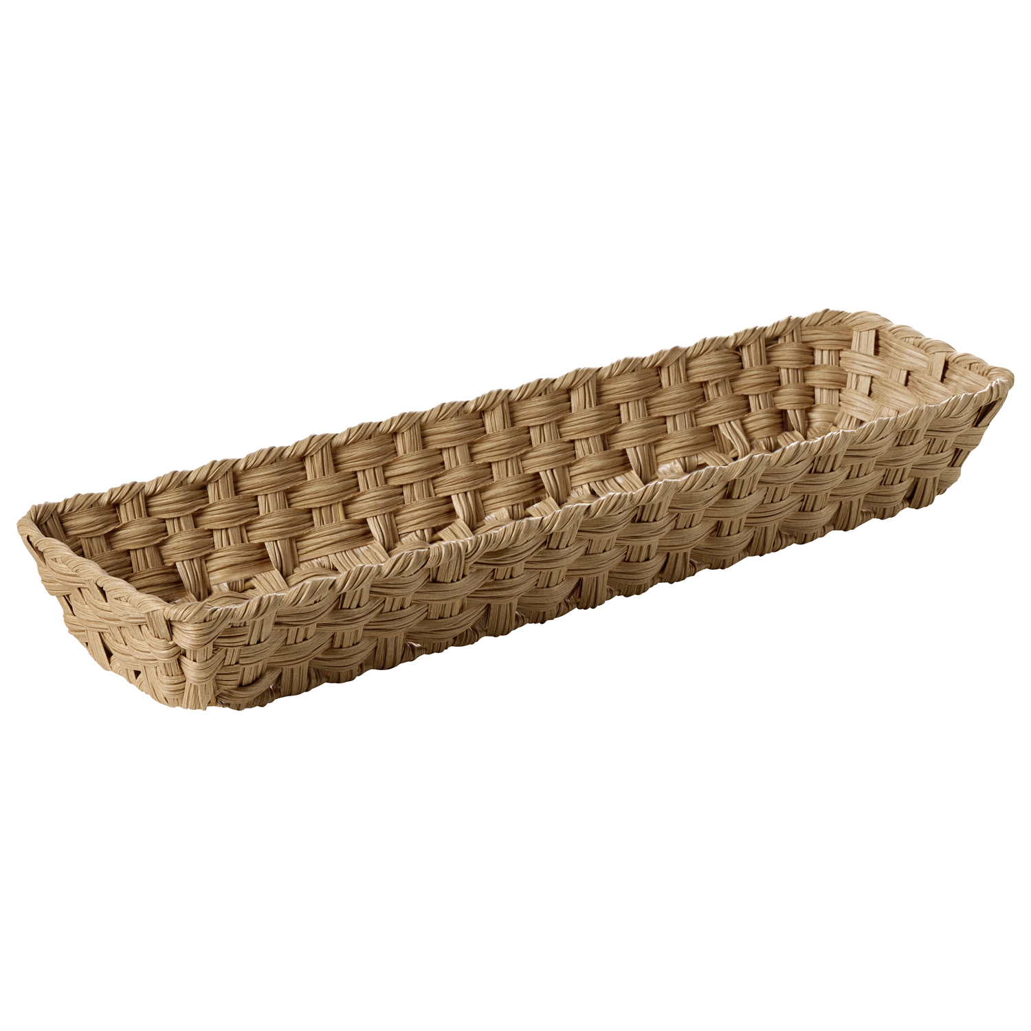 GN 2/4 Basket -TWIRL- 53 x 16,2 cm, h: 6,5 cm polypropylene, brown with brown stainless steel