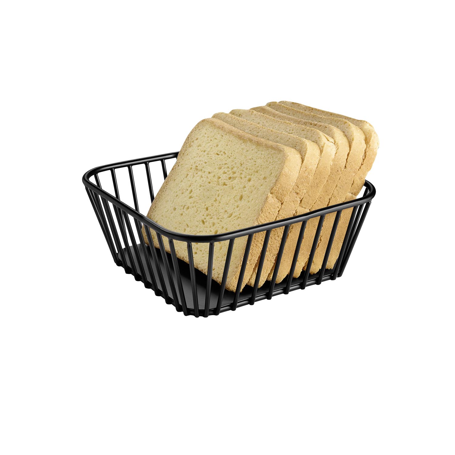 GN 1/6 basket -URBAN- 17,6 x 16,2 cm, h: 7 cm metal, black with non-slip feet