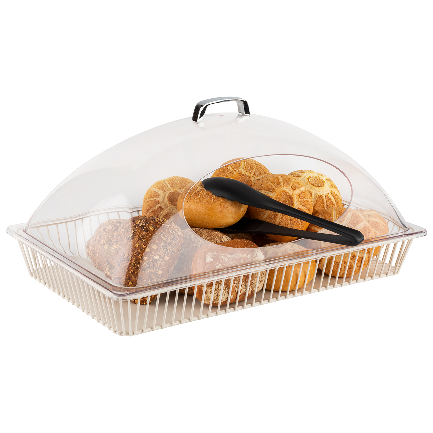 GN 1/1 basket -URBAN- 53 x 32,5 cm, h: 7 cm metal colour: whisper white