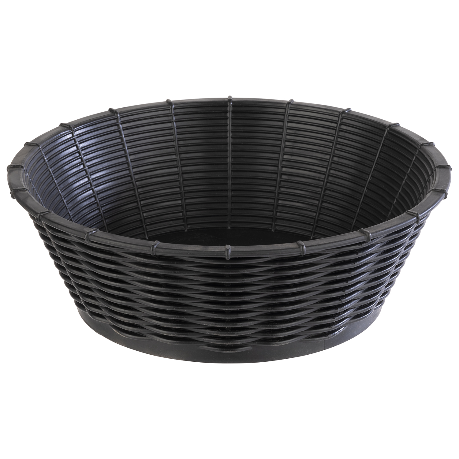 basket -WICKER LOOK- O 20 cm, h: 6,5 cm polypropylene, black