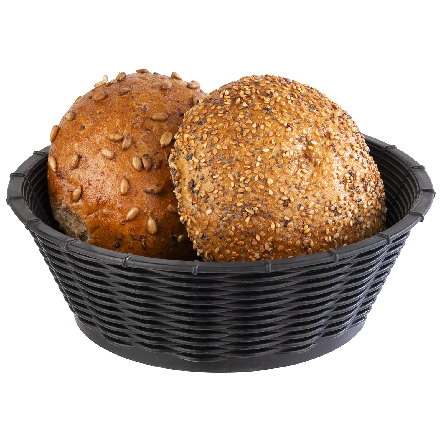 basket -WICKER LOOK- O 20 cm, h: 6,5 cm polypropylene, black