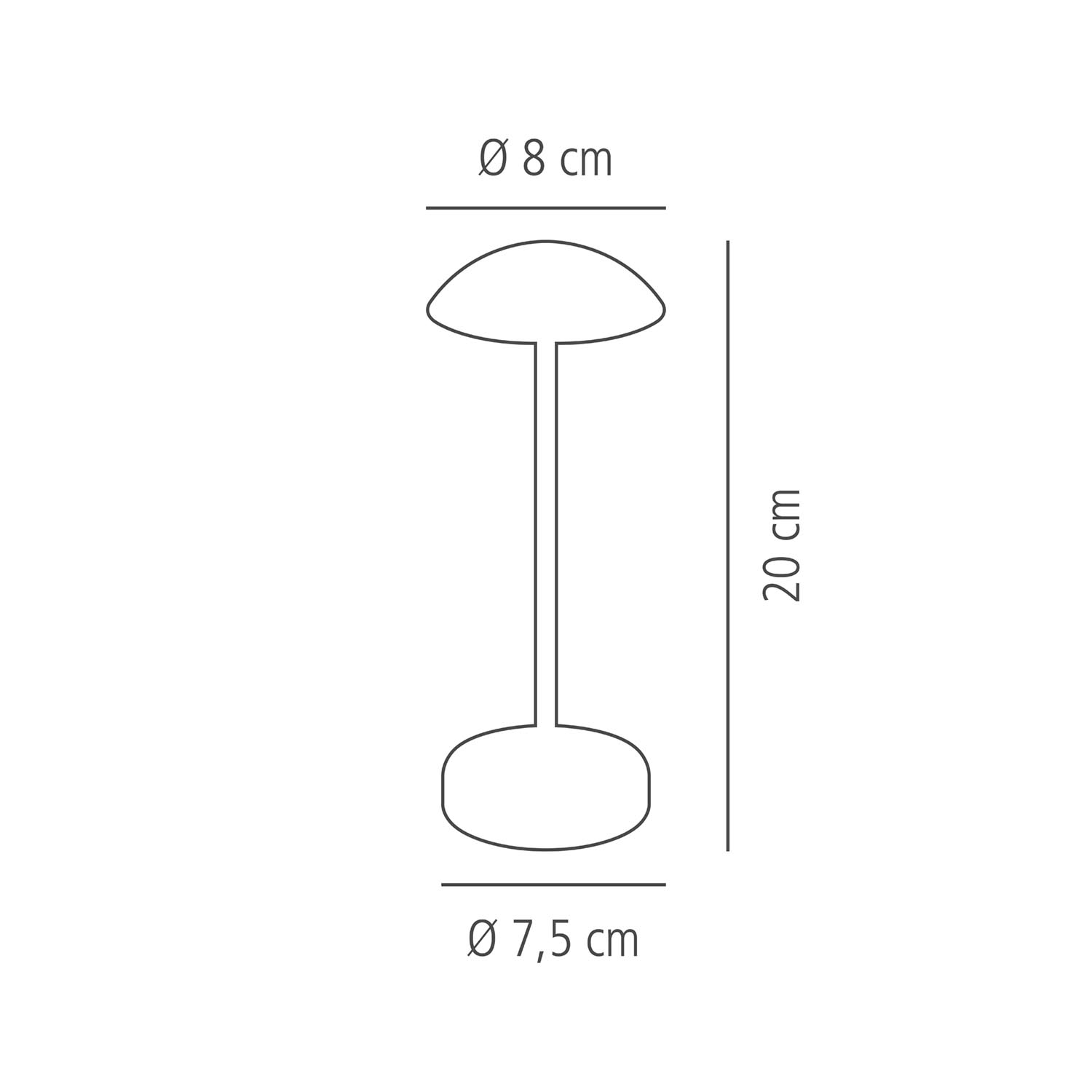 lampa stolná ALVA, kov, hnedá, priemer. 8 cm, v. 20 cm