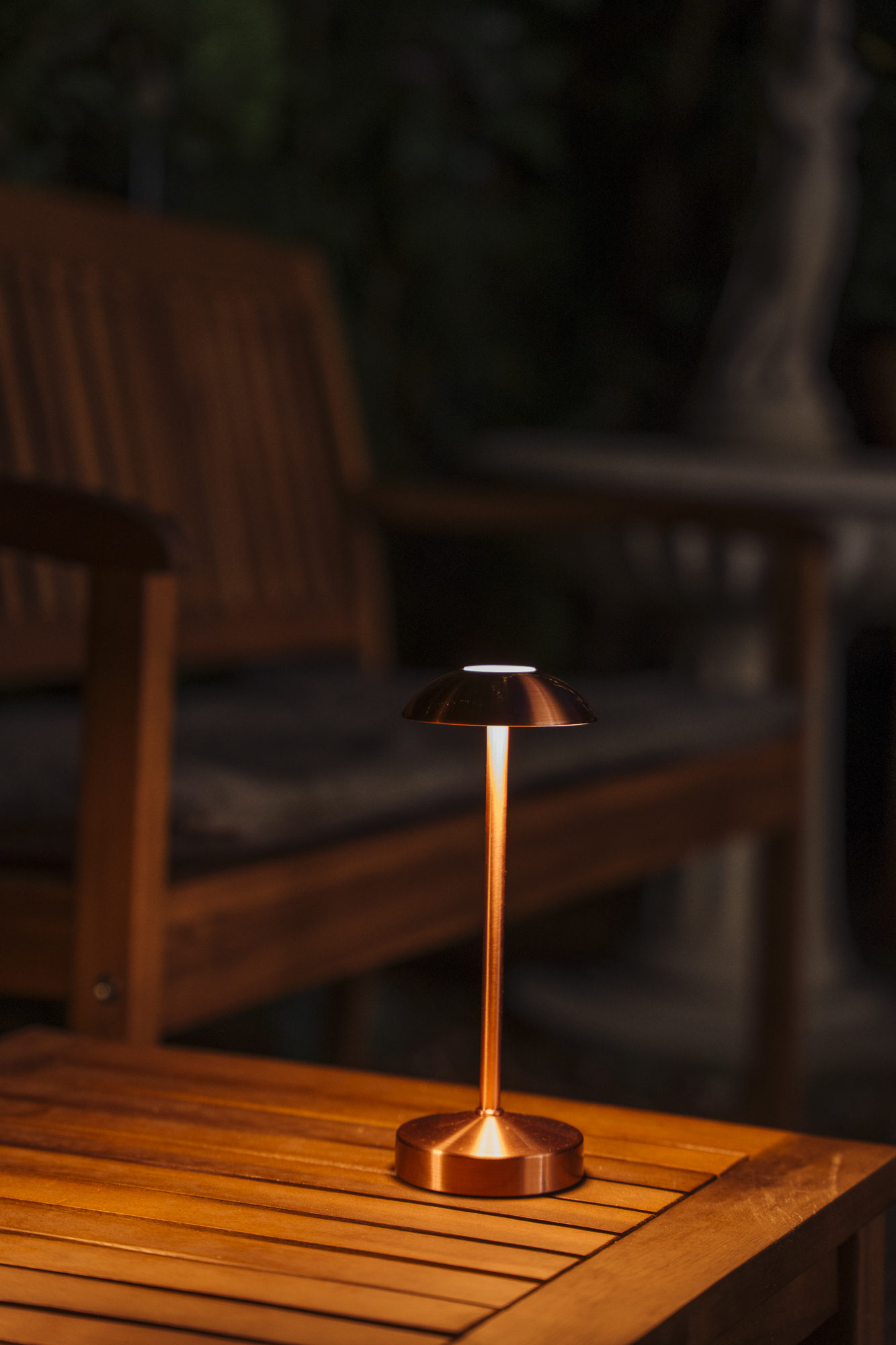 lampa stolná ALVA, kov, medená, priemer. 8 cm, v. 20 cm