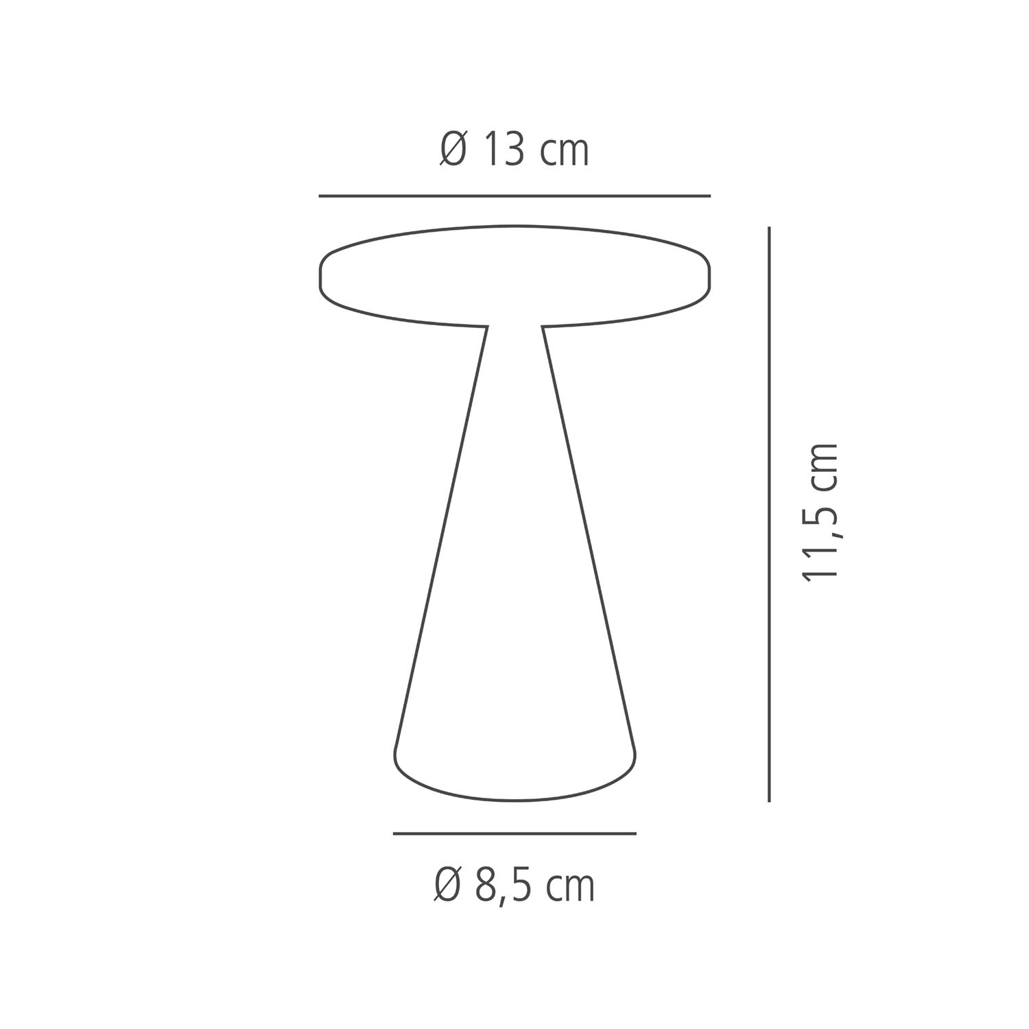 lampa stolná CONE MINI, kov, biela, priemer. 13 cm, v. 11,5 cm