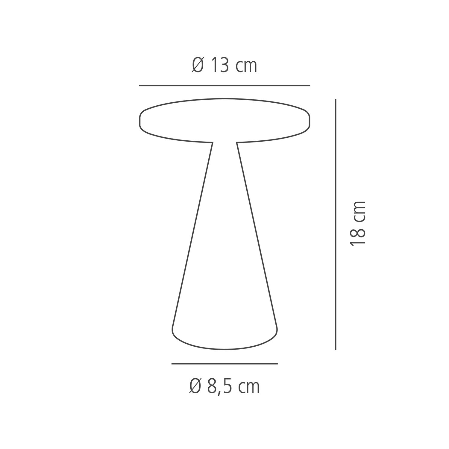 lampa stolná CONE, kov, biela, priemer. 13 cm, v. 18 cm