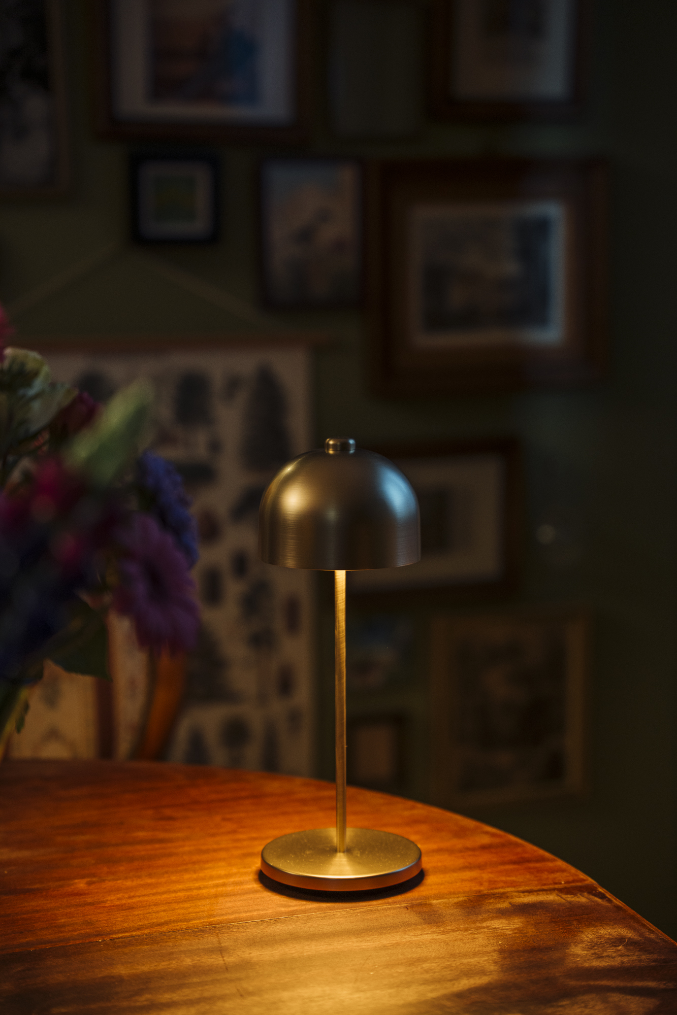 lampa stolná JOSEF MINI, kov, champagne, priemer. 8 cm, v. 20,5 cm