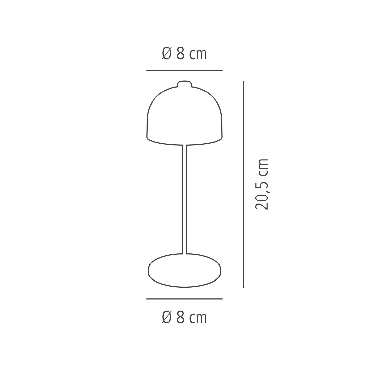 lampa stolná JOSEF MINI, kovový vzhľad, priemer. 8 cm, v. 20,5 cm