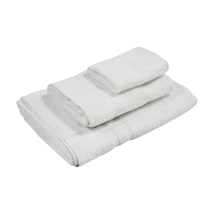 towel 50x100 cm Aruba WHITE terry 400 g/m2 organic cotton, double stitch