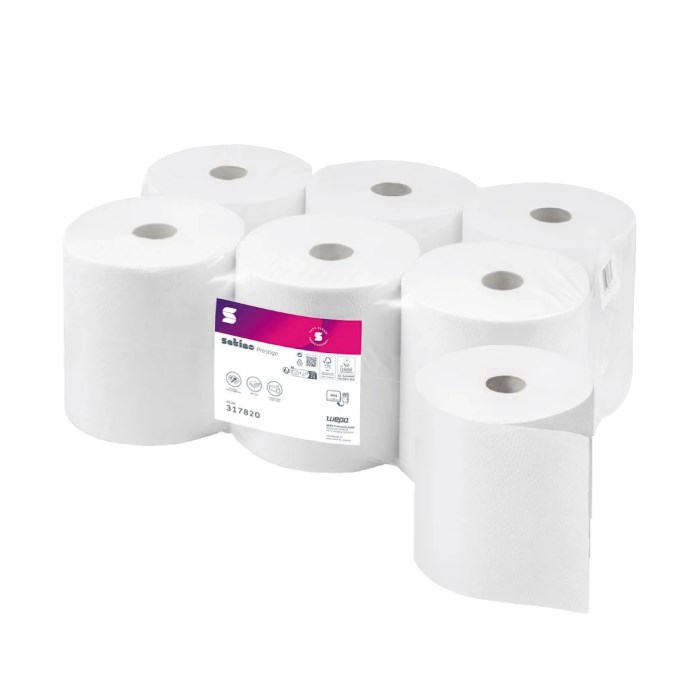 uteráky papierové v rolke 2-vrstvové biele 150 m, pr.19cm, celulóza WEPA