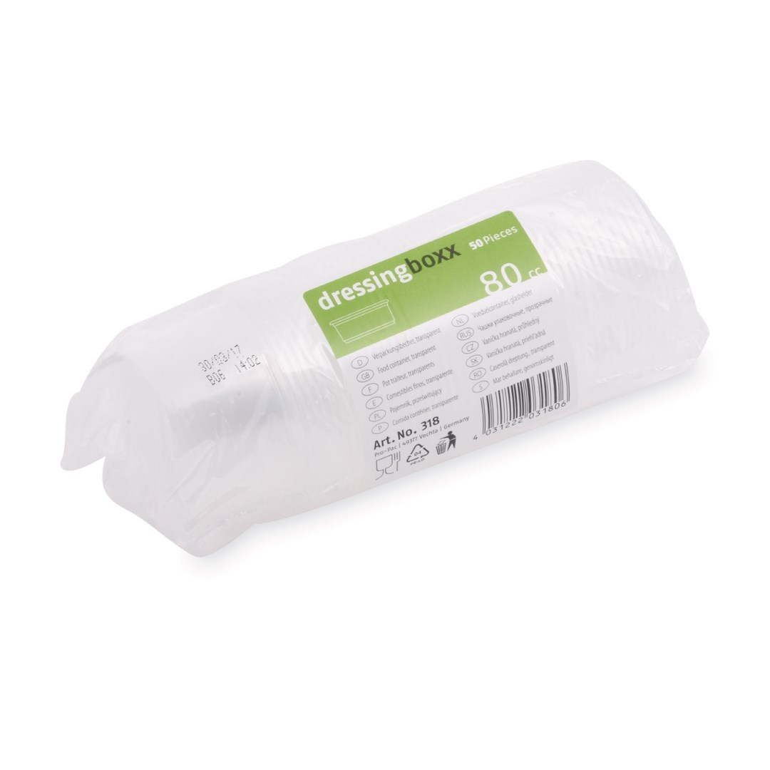 miska dresingová 80 ml, 50ks priehľadná (PP)