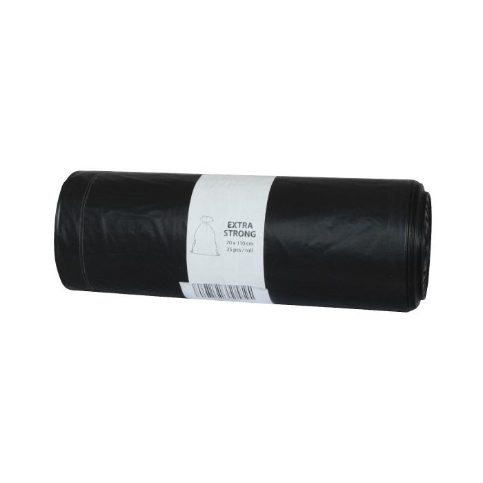 Vrecia na odpad 120 l, čierne, extra silné, HDPE 45 my, 70 x 110 cm / 25 ks