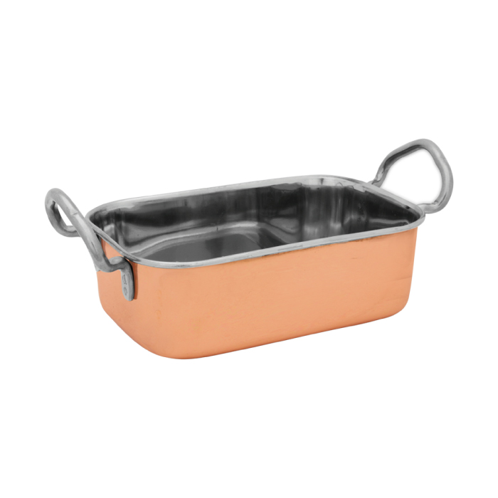 Rectangular Kadai dish w/ coper plating, 14.5 X 9.5 X 4.5 cm