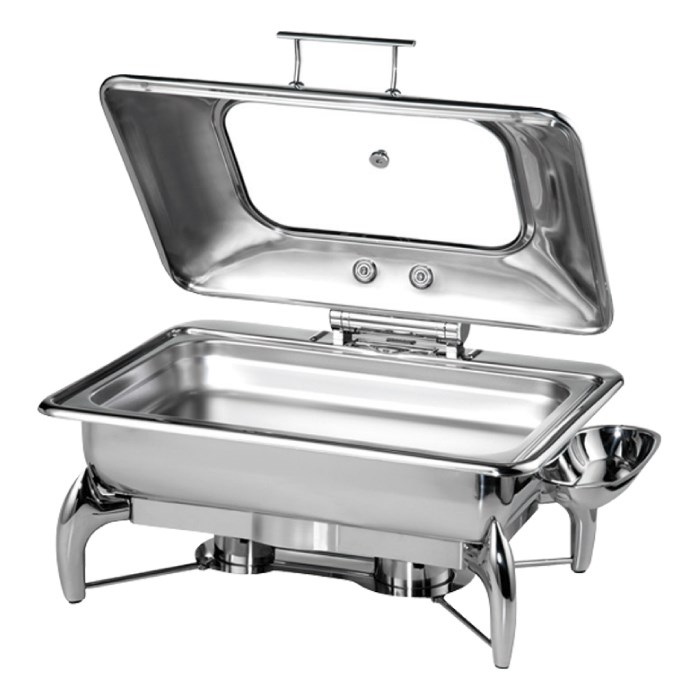 chafing dish GN 1/1 GLOBE 9l - víko nerez/sklo