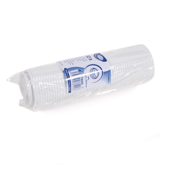 viečko vypuklé biele pre papierové tégliky priem 62mm 50ks (PS)