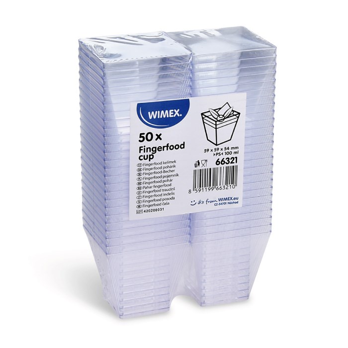 Hranatý kelímok Finger food 100ml / 50ks