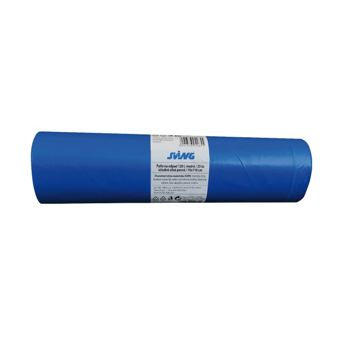 Garbage bags 120 l blue 25 pcs strong / 70x110 cm HDPE 30 my