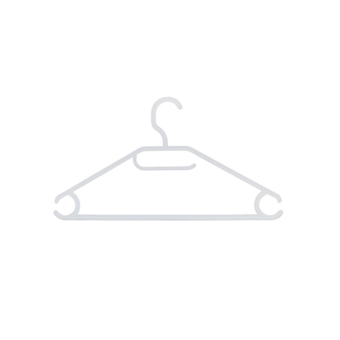 plastic hanger 5pcs white, solid hook