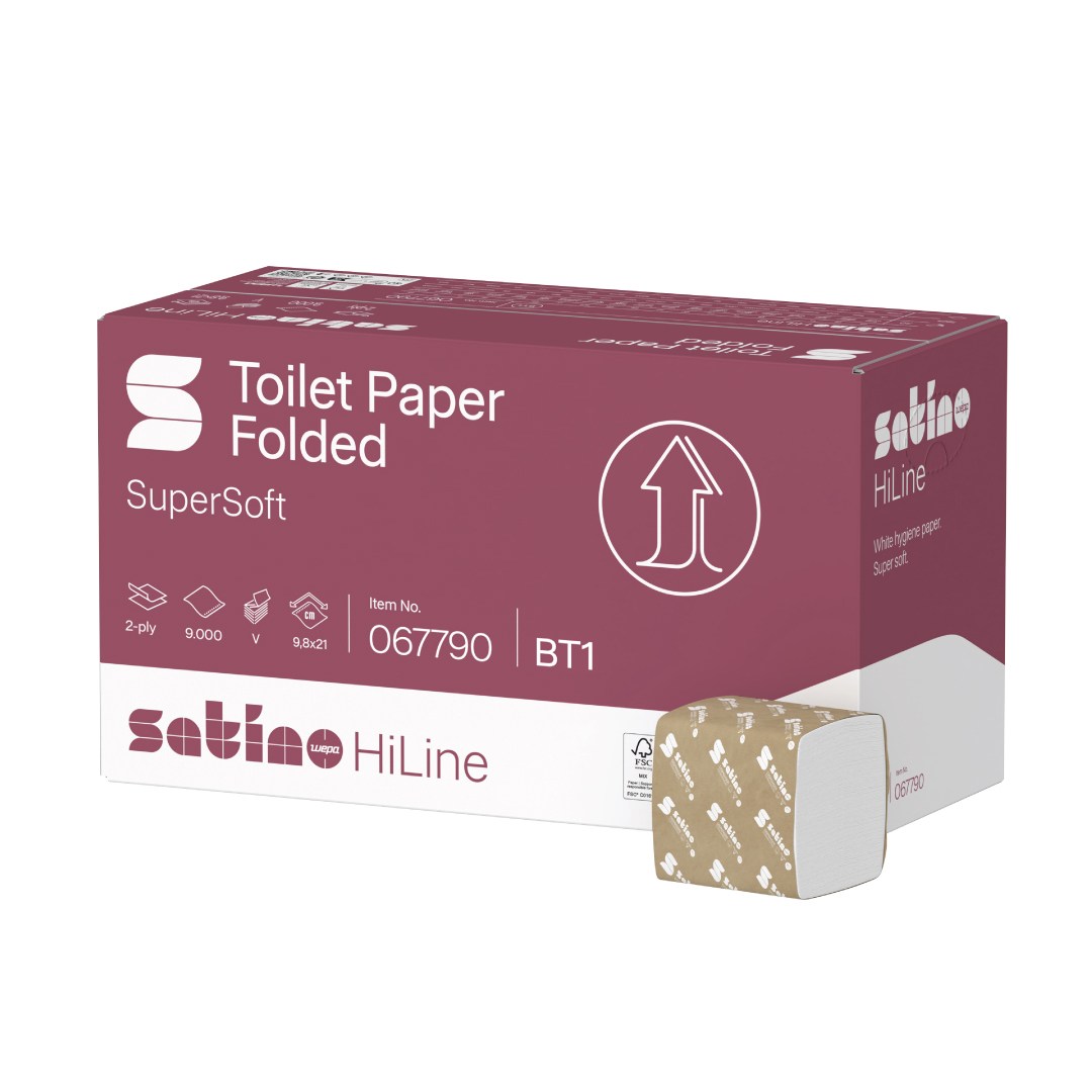 Toaletný papier skladaný 2-vr. 9,8 x 21 cm, 30 x 300 ks