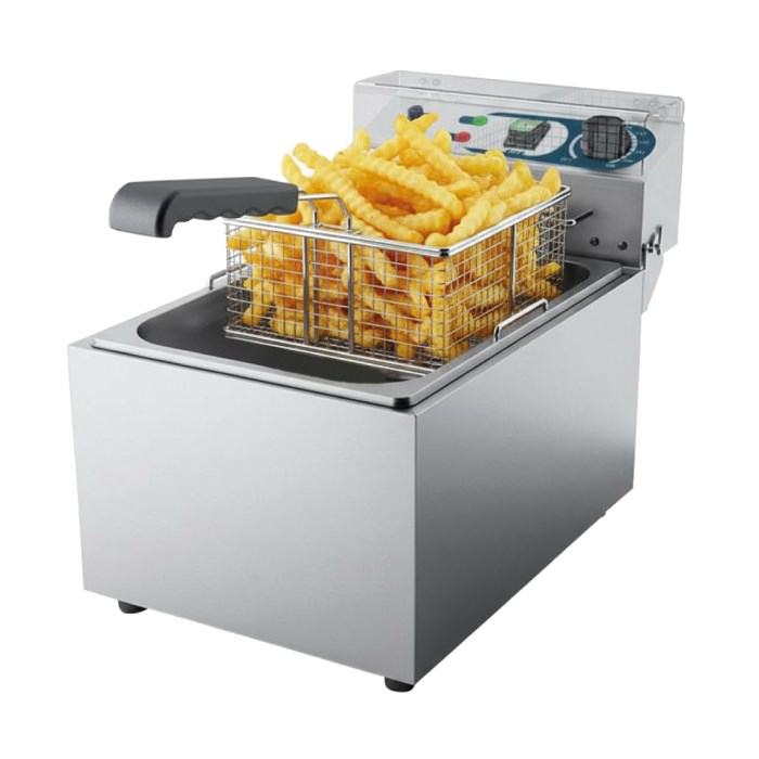 fritéza elektrická 10 l, záruka 12 měsíců, 290x500x340 mm, koš 250x230x120 mm