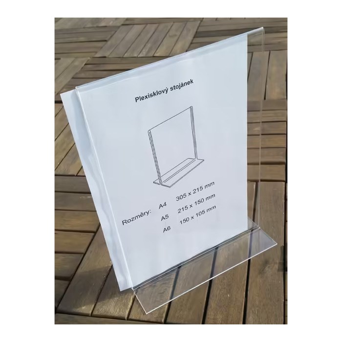 Stojanček na menu A5 plastový