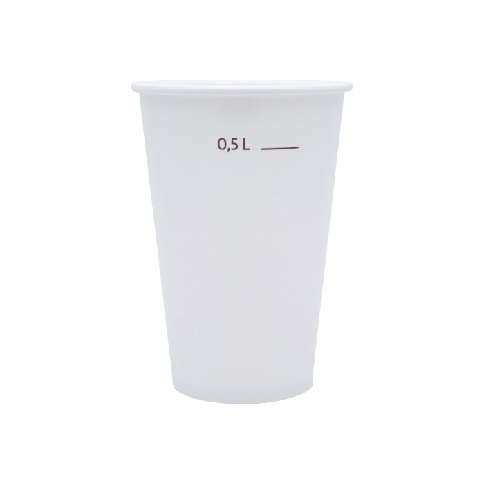 Kelímek PAP bílý pivní voskovaný 500 ml, horní průměr 95 mm