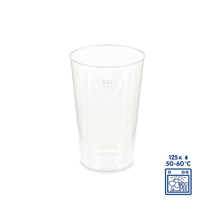 Vratný plastový kelímok 0,5 l, 30 ks