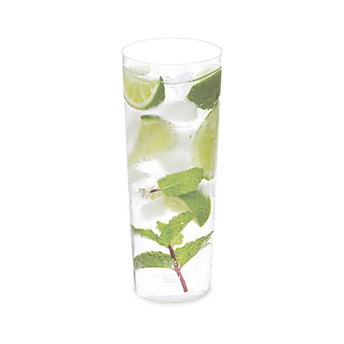 
Vratný plastový kelímok, objem 300 ml, ciach na 2 a 4 cl, balenie 10 ks, materiál polypropylén.
