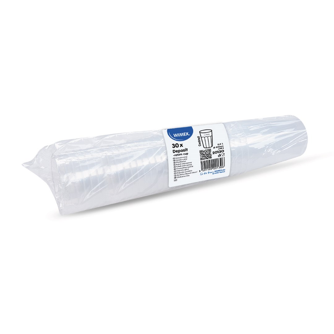 Vratný plastový kelímok &quot;koktail&quot; 0,3 l, 30 ks