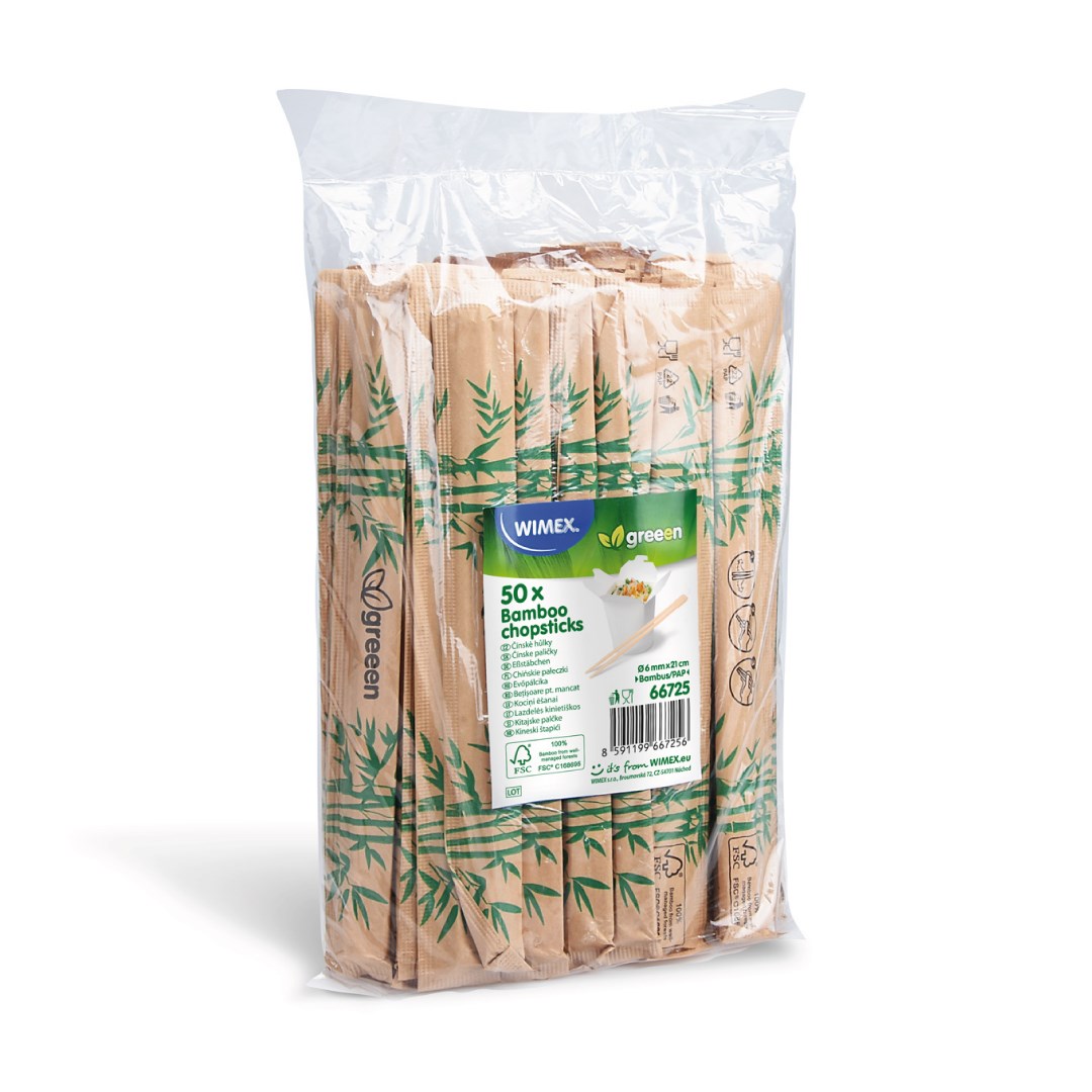 Prútika hyg. balené po páre v papieri 21 cm 50 párov