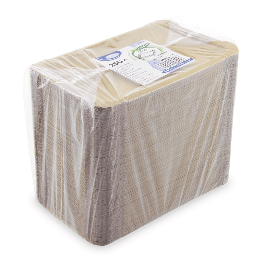 Papierové tácky 13 x 20cm (č.4), hnedé, nepremastiteľné 250 ks