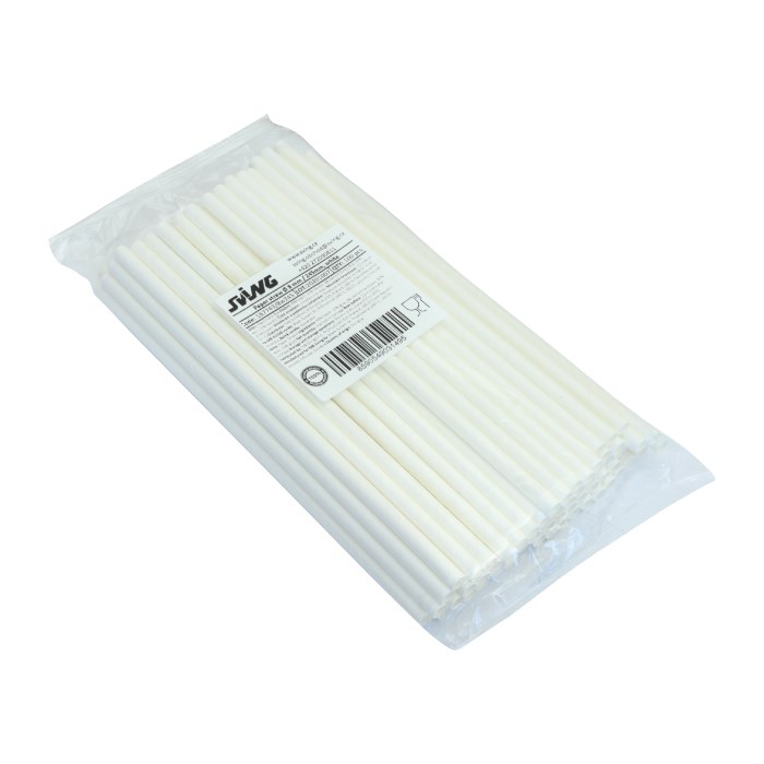 JUMBO paper straws 25 cm, Ø 8 mm 100 pcs white