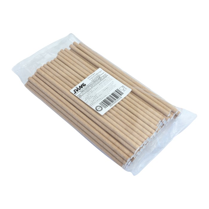 JUMBO paper straws 25 cm, Ø 8 mm 100 pcs kraft