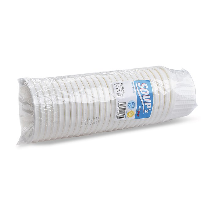 Termo miska &quot;airpac&quot; guľatá biela, 350 ml, priemer. 11,5 cm, (XPP) / 25 ks