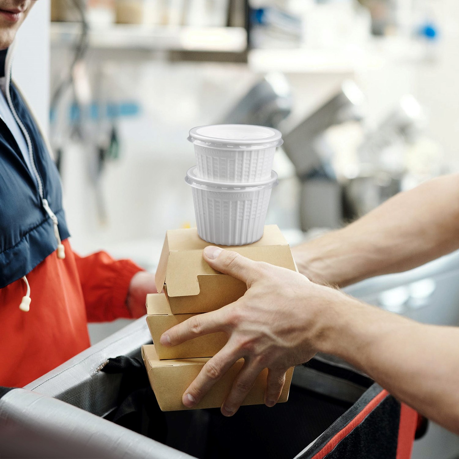 Termo miska &quot;airpac&quot; guľatá biela, 350 ml, priemer. 11,5 cm, (XPP) / 25 ks