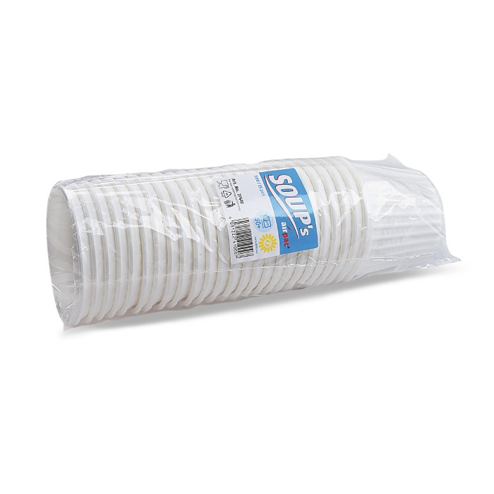 Termo-miska AIRPACK guľatá, biela, 500 ml, priemer. 11,5 cm /25 ks (XPP)