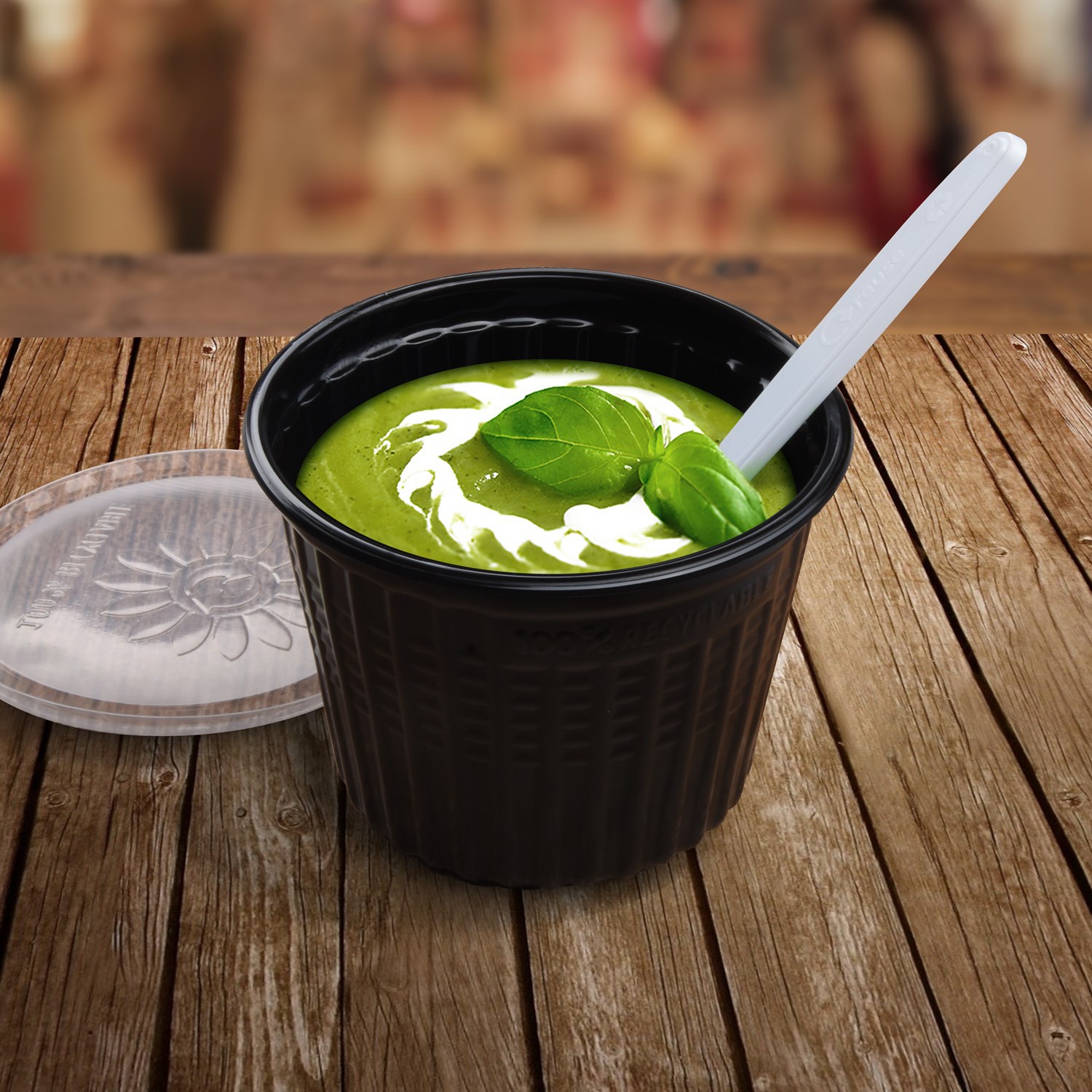 Viečko pre termo misky &quot;airpac&quot; okrúhle 350 + 500 ml, (PP) / 25 ks