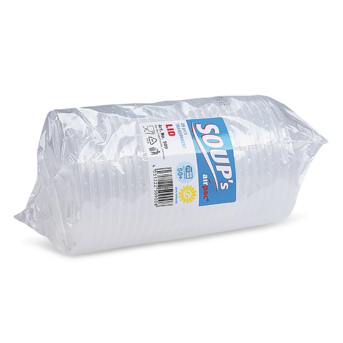 Viečko pre termo misky &quot;airpac&quot; okrúhle 350 + 500 ml, (PP) / 25 ks