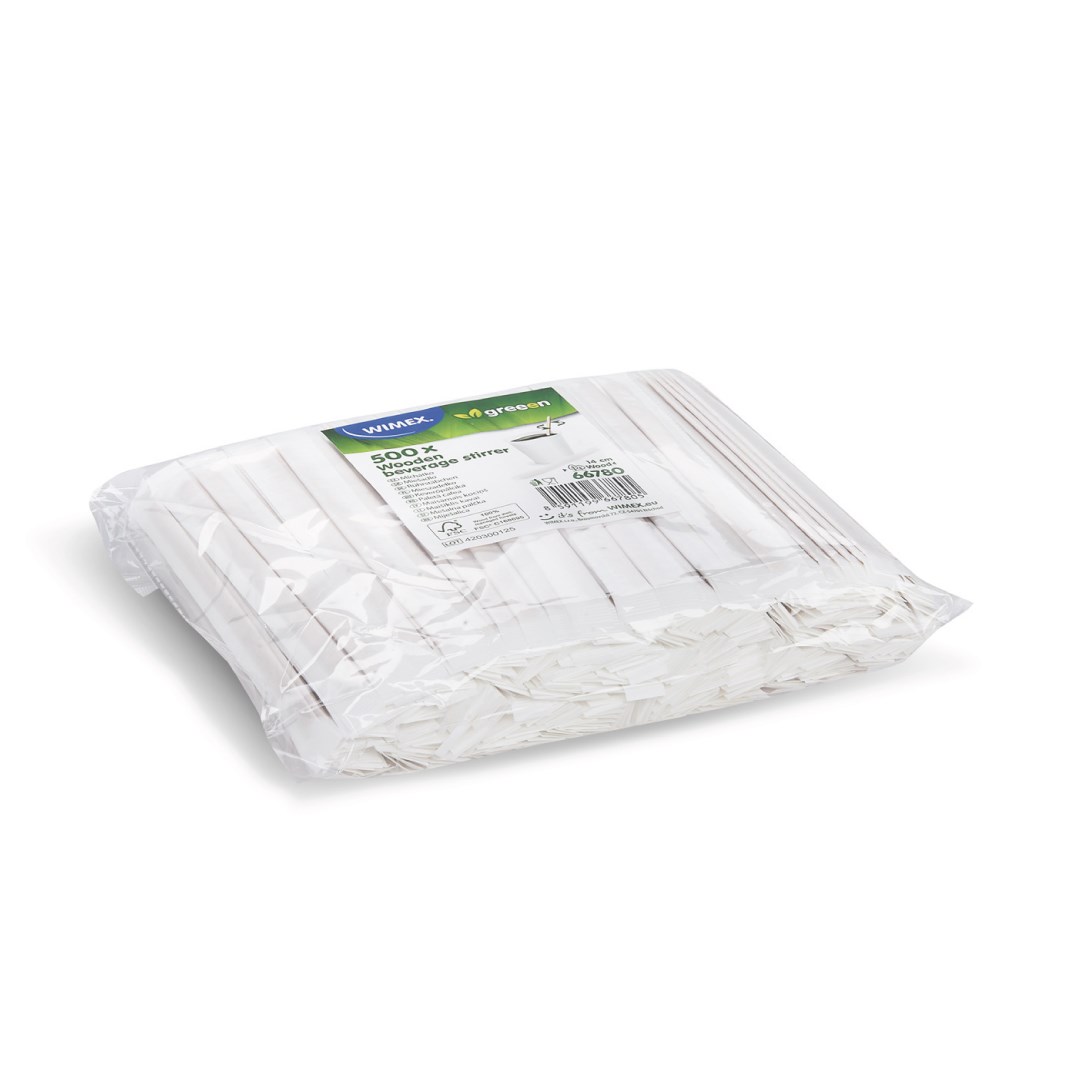 miešadlá 14 cm/500 ks drevené na kávu, hyg. balená v papieri