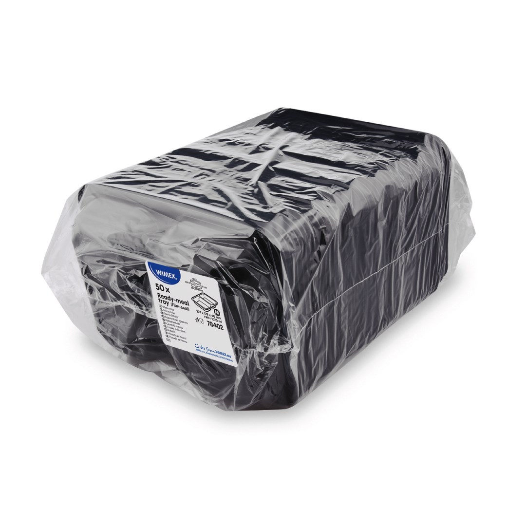 miska zatavovacia 227x178x40mm, 50ks 2-dielna čierna (PP)