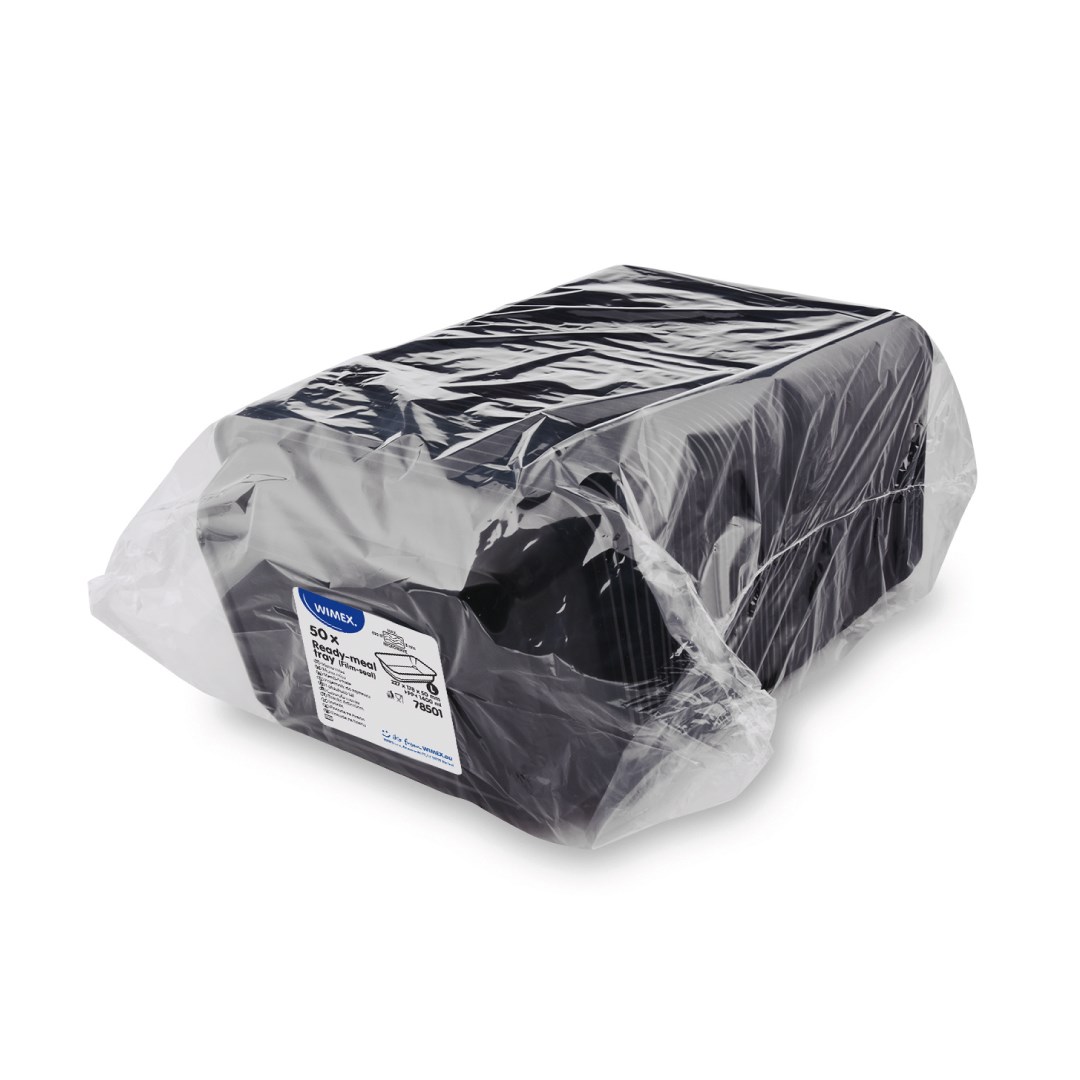 Zatavovacia miska, nedelená čierna (PP), 227 x 178 x 50 mm / 50 ks