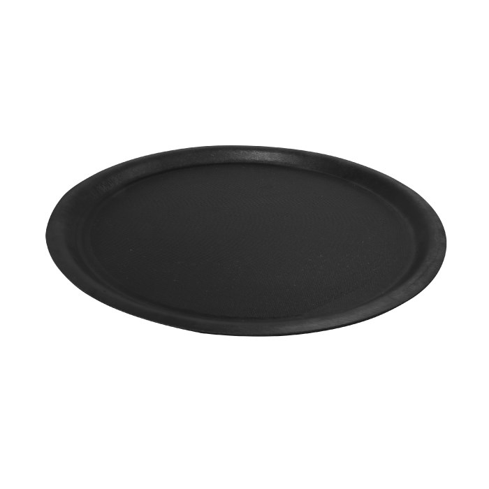 podnos 38 cm okrúhly čierny mat Olympos - protišmykový