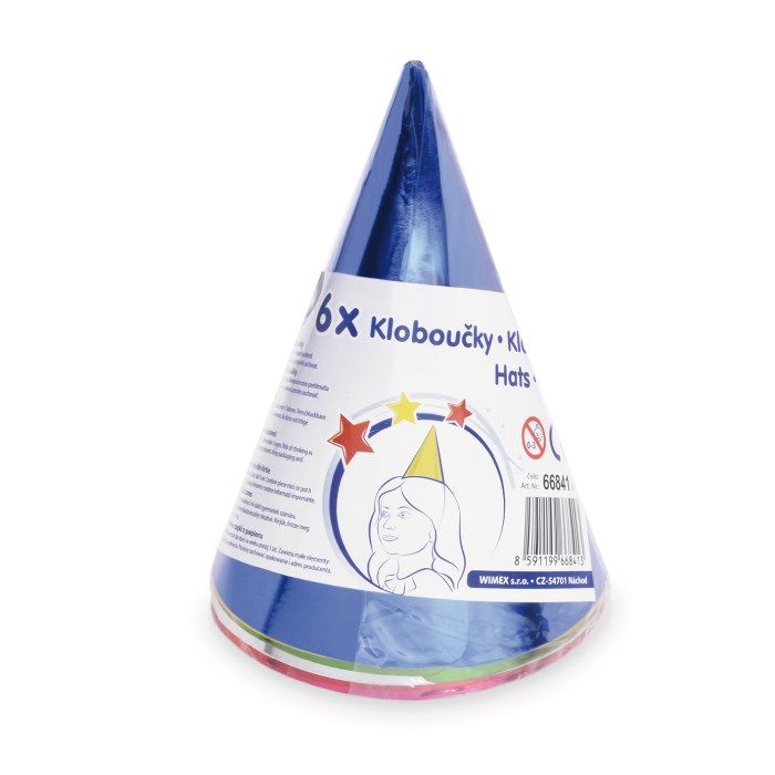 6 pcs colored paper hats