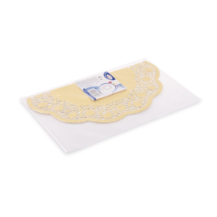 čipky dekoratívne 30 cm 4 ks / okrúhle, zlaté
