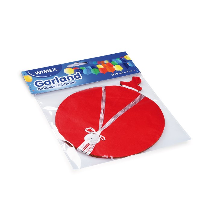 Papierová girlanda Balóniky, 4 m, priemer 20 cm