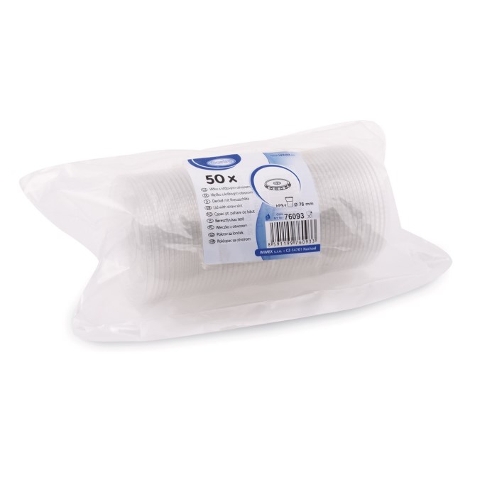 viečko s krížovým otvorom 50ks pre plast kelímky pr.78mm (PET)