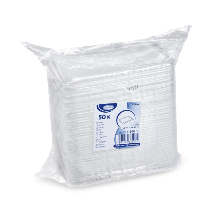 transparent lid for square tray 50 pcs (PP)